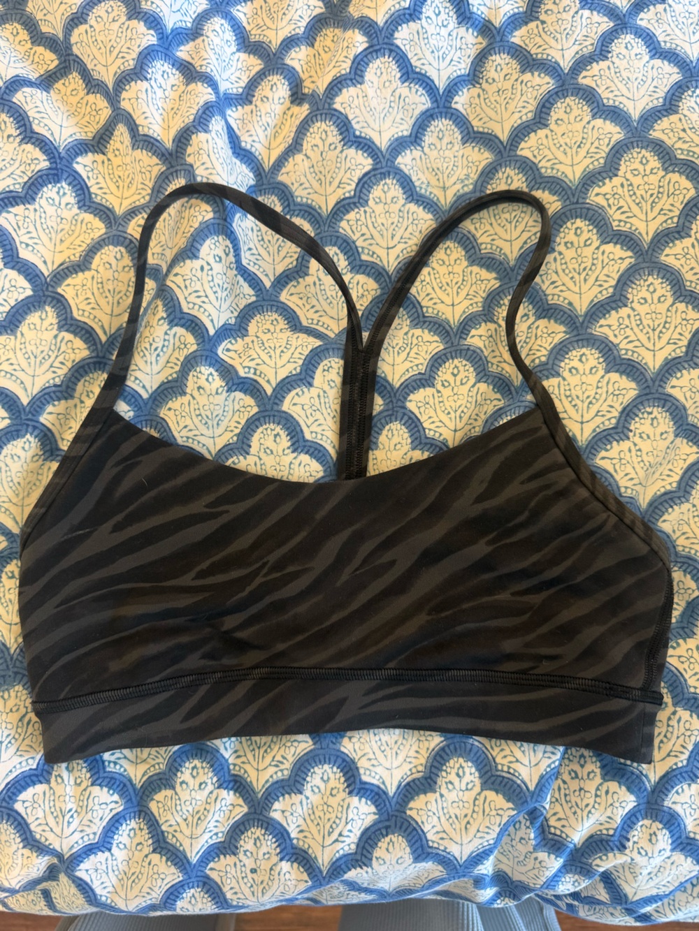 Lululemon Zebra Print Flow Y Sports Bra